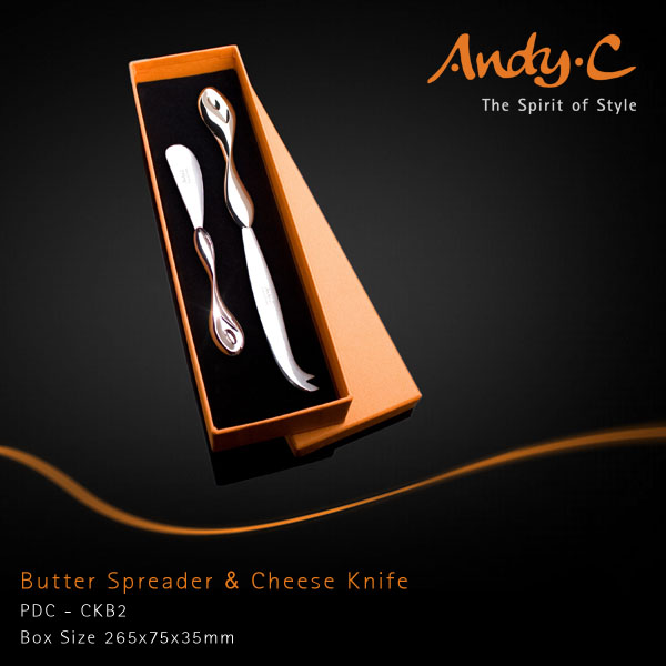 Andy C Pod Chrome Cheese knife & butter spreader